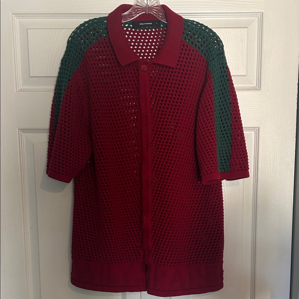 Daily Paper Red and Green Mesh Knit